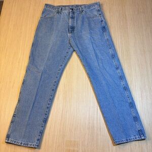 Men's Rustler Blue Straight Jeans 36x30